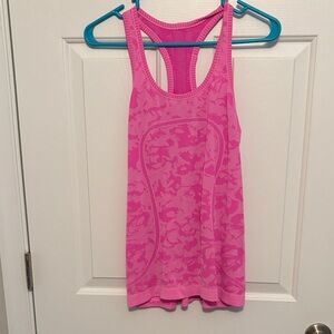 Lululemon Athletica Pink Patterned Tank Top